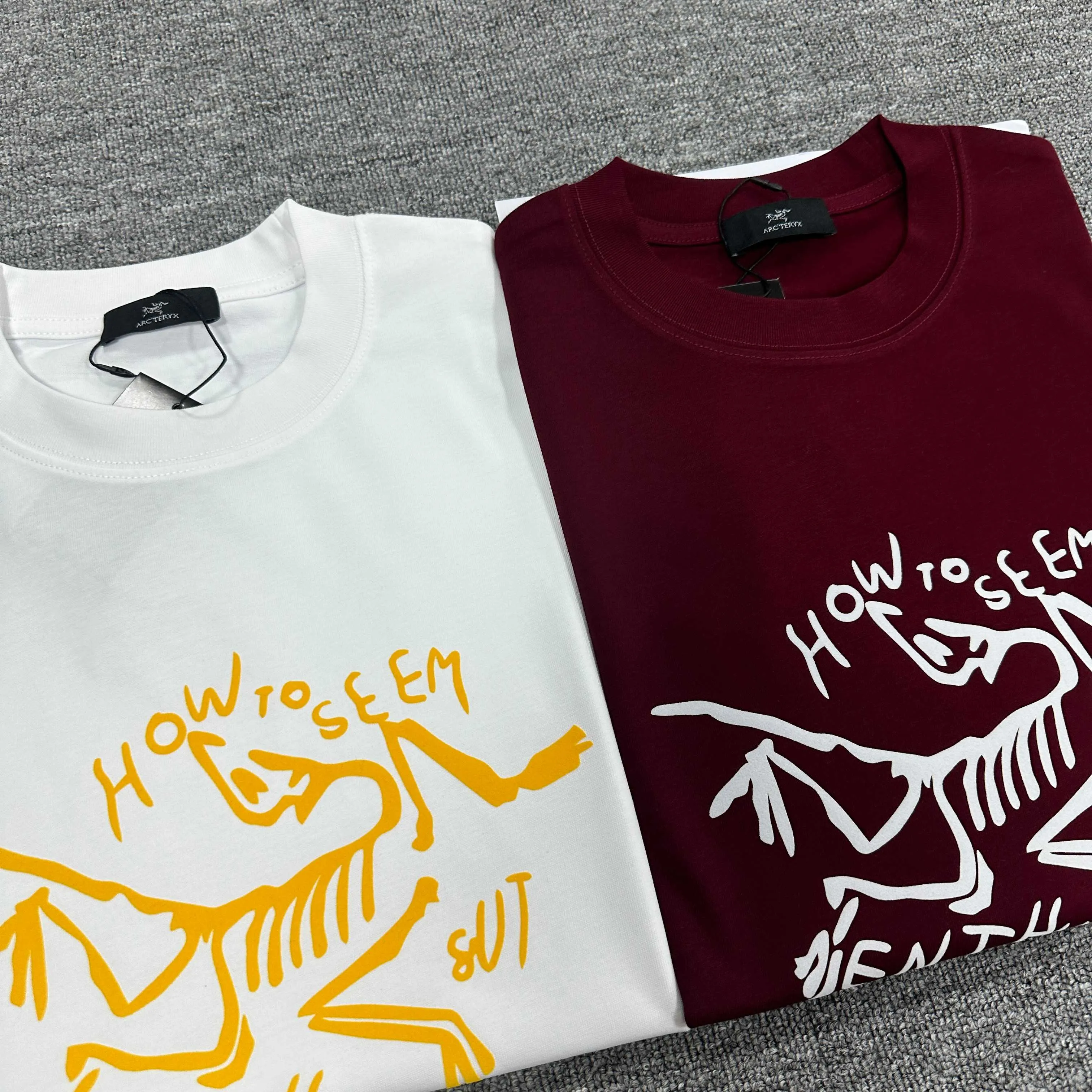 ARC'TERYX* * 2025 New Arrival Classic logo T Same Style ：Black White Red Size： S （90-130 ） M （120-150 ） L （140-165 ） XL （160-180 ） XXL （180 ）